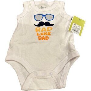 Circo Infant Bodysuit NB Rad Like Dad Graphic White Snap Closure Made In China